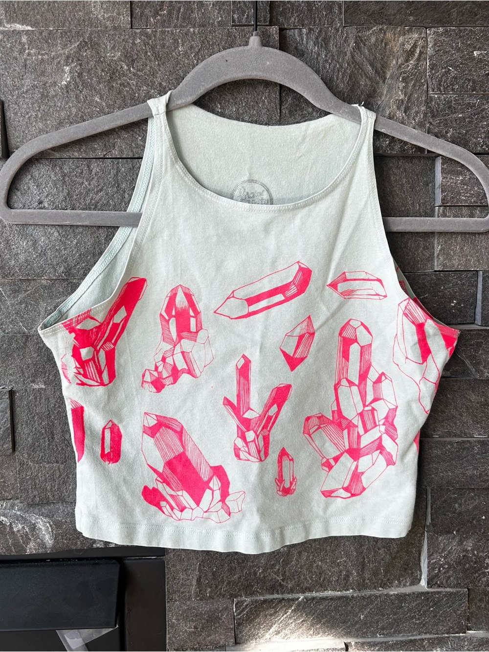 Whimsigoth Crystal Sketch High-Neck Crop Tank